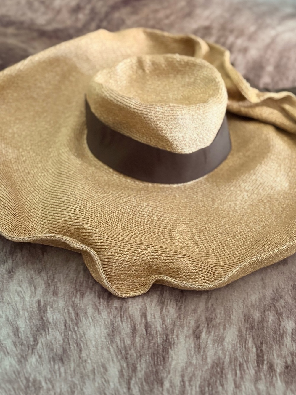 New Filippo Catarzi Wide Brim Raffia Straw Sun Hat SizeM Made in Italy
